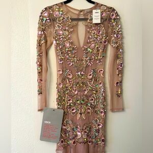 Pink Mesh & Bejeweled ASOS Dress US Size 0